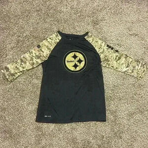 Nike Dry Fit Pittsburgh Steelers Salute to Service Womens Shirt | Camo | Size M